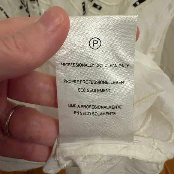 Amit Aggarwal Anthropologie Ramona Embroidered White Babydoll Top SIZE XSMALL - Picture 9 of 13